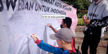 Gaungkan Anies Capres, Jarnas Beraksi di Bogor Bentangkan Spanduk Dukungan hingga Sejuta Tanda Tangan