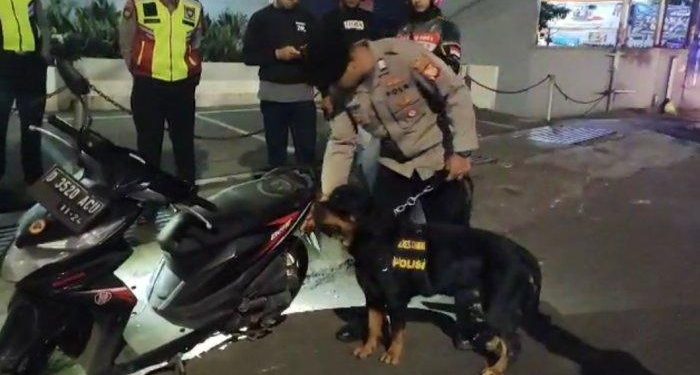 Seorang Pemuda Tercium Anjing Pelacak Konsumsi Psikotropika Saat Nongkrong di Alun-alun Cimahi