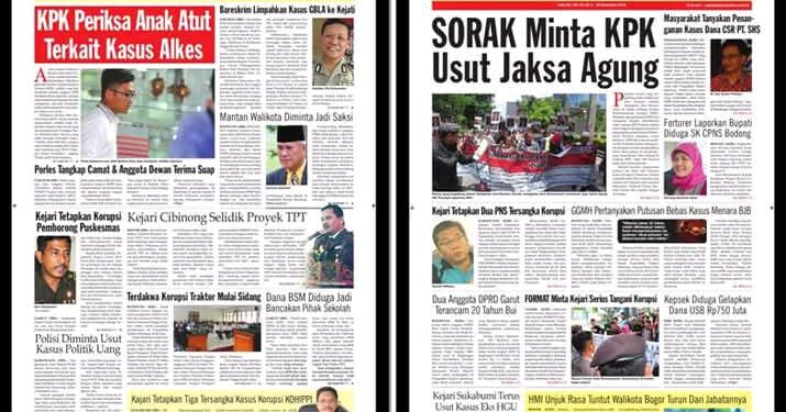 Koran Seputar Jabar dan Koran Bandung Raya (Dokumentasi Arsip Tahun 2016)