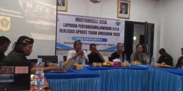 Musdes Penyampaian Laporan Pertanggung Jawaban Realisasi APBDes Desa Cikahuripan Berlangsung Kondusif
