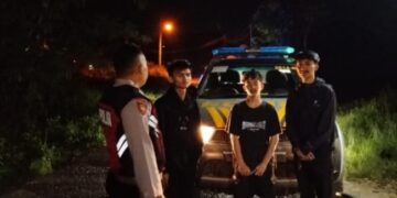Polsek Cikancung Polresta Bandung Rutin Menggelar Patroli Malam Hari di Wilayah Binaan